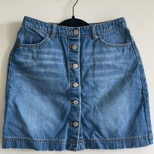 H&M Button-front Denim Skirt